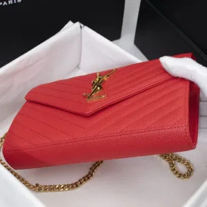 Saint Laurent Kate Chain Bag Small Red Gold Hardware Exact Size Unknown 066