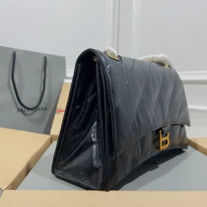 Balenciaga Rodeo Chain Shoulder Large Black Gold Hardware 33cm