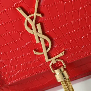 Saint Laurent Kate Chain Bag Small Red Gold Hardware Exact Size Unknown 112