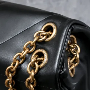 Saint Laurent LouLou Shoulder Bag Medium Black Gold Hardware Exact Size Unknown 048