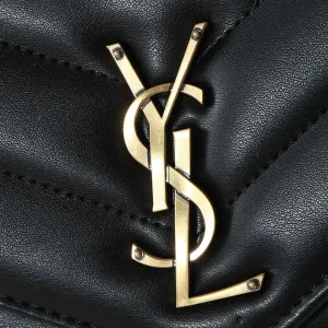 Saint Laurent LouLou Shoulder Bag Medium Black Gold Hardware Exact Size Unknown 082