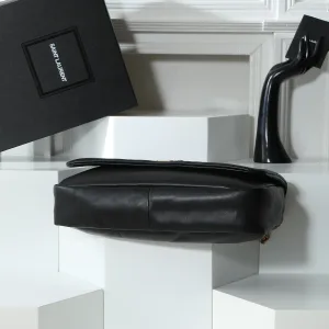 Saint Laurent LouLou Shoulder Bag Medium Black Gold Hardware Exact Size Unknown 084