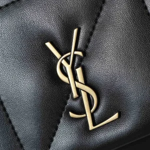 Saint Laurent LouLou Shoulder Bag Medium Black Gold Hardware Exact Size Unknown 085