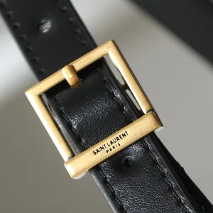 Saint Laurent LouLou Shoulder Bag Medium Black Gold Hardware Exact Size Unknown 087