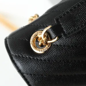 Saint Laurent LouLou Shoulder Bag Medium Black Gold Hardware Exact Size Unknown 095