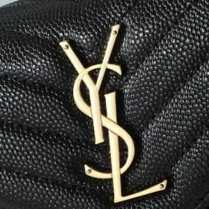 Saint Laurent LouLou Shoulder Bag Medium Black Gold Hardware Exact Size Unknown 124