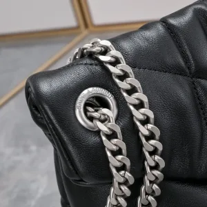 Saint Laurent LouLou Shoulder Bag Medium Black Silver Hardware Exact Size Unknown 023