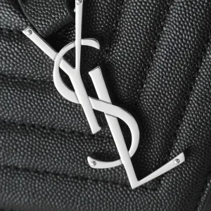 Saint Laurent LouLou Shoulder Bag Medium Black Silver Hardware Exact Size Unknown 088