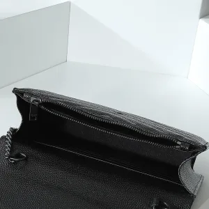 Saint Laurent LouLou Shoulder Bag Medium Black Silver Hardware Exact Size Unknown 125