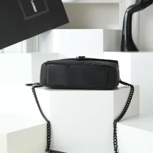 Saint Laurent LouLou Shoulder Bag Medium Black Silver Hardware Exact Size Unknown 227