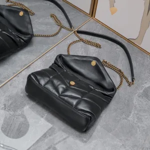 Saint Laurent LouLou Shoulder Bag Medium Gray Gold Hardware Exact Size Unknown 027