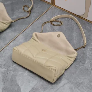 Saint Laurent LouLou Shoulder Bag Medium Gray Gold Hardware Exact Size Unknown 028