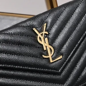 Saint Laurent LouLou Shoulder Bag Medium Gray Gold Hardware Exact Size Unknown 032