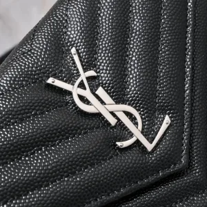 Saint Laurent LouLou Shoulder Bag Medium Gray Silver Hardware Exact Size Unknown 033