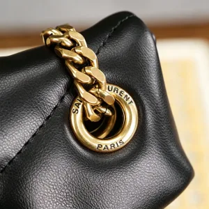 Saint Laurent Puffer Shoulder Bag Large Brown Gold Hardware Exact Size Unknown 237