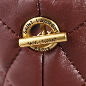 Saint Laurent Puffer Shoulder Bag Large Red Gold Hardware Exact Size Unknown 144