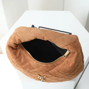 Saint Laurent Puffer Shoulder Bag Large Tan Gold Hardware Exact Size Unknown 078