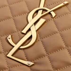 Saint Laurent Puffer Shoulder Bag Large Tan Gold Hardware Exact Size Unknown 143