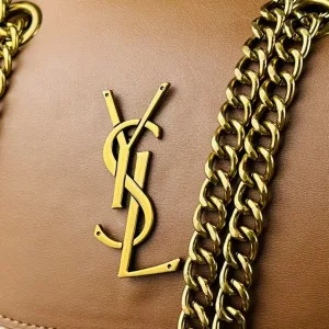 Saint Laurent Raffia Basket Tote Bag Large Brown Gold Hardware Exact Size Unknown 006