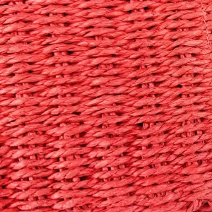 Saint Laurent Raffia Chain Shoulder Bag Medium Red Gold Hardware Exact Size Unknown 003