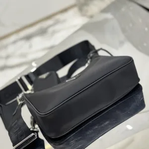 Prada Bucket Bag Medium Black Silver Hardware