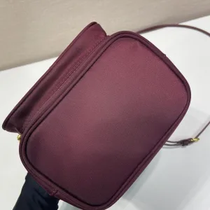Prada Bucket Bag Small Burgundy Gold Hardware