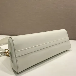 Prada Cleo Hobo Small Ivory Gold Hardware