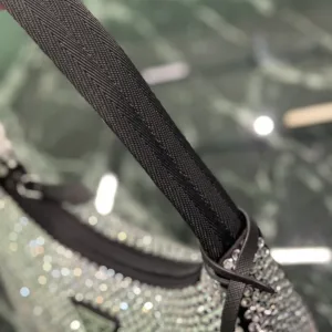 Prada Crystal Mini Bag Small Silver Gold Hardware