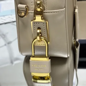 Prada Galleria Top Handle Small Beige Gold Hardware