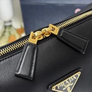 Prada Galleria Top Handle Small Black Gold Hardware