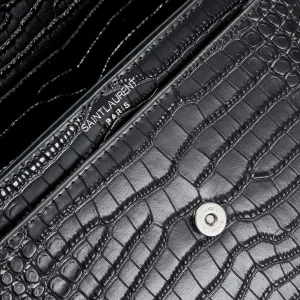 Saint Laurent Kate Chain Bag Small Black Silver Hardware Exact Size Unknown 053