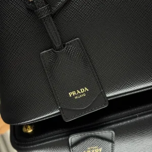 Prada Galleria Top Handle Small Black Gold Hardware Variant 3