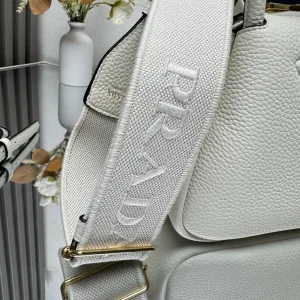 Prada Galleria Top Handle Small White Gold Hardware Variant 3