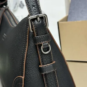 Prada Hobo Shoulder Bag Medium Black Silver Hardware