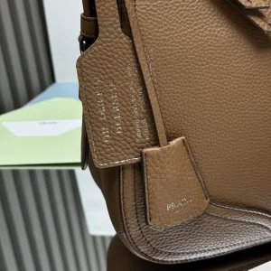 Prada Hobo Shoulder Bag Medium Caramel Gold Hardware