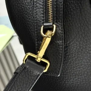 Prada Leather Backpack Medium Black Silver Hardware