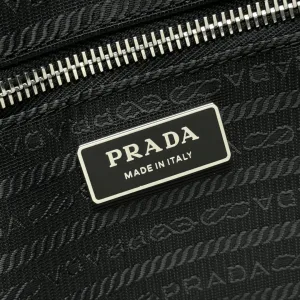 Prada ReNylon Bucket Bag Medium Black Silver Hardware