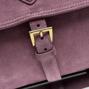 Prada ReNylon Buckle Shoulder Bag Large Burgundy Silver Hardware