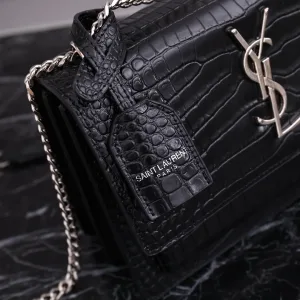 Saint Laurent Kate Chain Bag Small Black Silver Hardware Exact Size Unknown 214