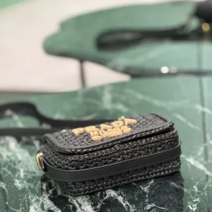 Prada Saffiano Camera Bag Small Black Gold Hardware