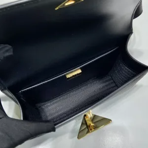 Prada Saffiano Chain Shoulder Bag Small Black Gold Hardware Variant 2