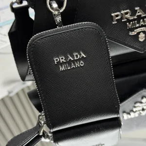 Prada Saffiano Gift Set Small Black Gold Hardware
