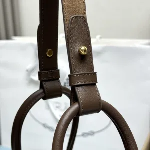 Prada Suede Bucket Bag Medium Taupe Gold Hardware