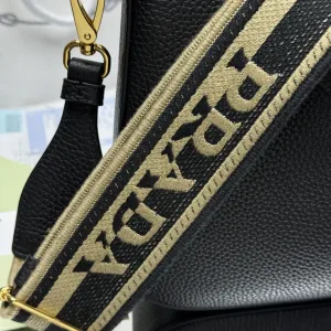 Prada Triangle Shoulder Bag Small Black Gold Hardware Variant 2