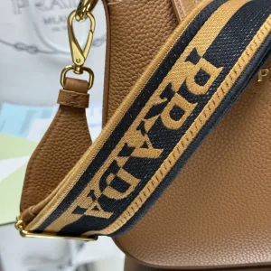 Prada Triangle Shoulder Bag Small Caramel Gold Hardware