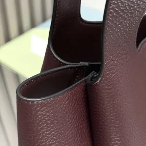 Prada Triangle Tote Medium Burgundy Gold Hardware