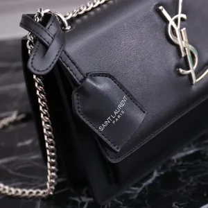 Saint Laurent Kate Chain Bag Small Black Silver Hardware Exact Size Unknown 222