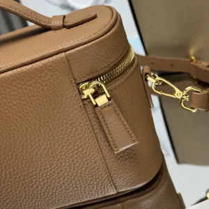 Prada Vanity Case Small Caramel Gold Hardware