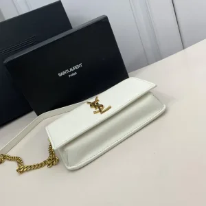 Saint Laurent Kate Chain Bag Small Gray Gold Hardware Exact Size Unknown 069