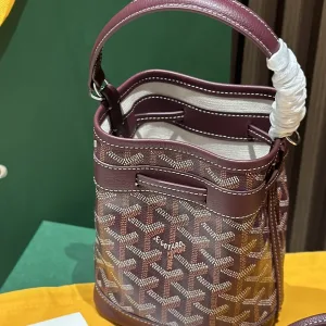 Goyard Saigon Mini Bucket Bag Small Burgundy 20cm